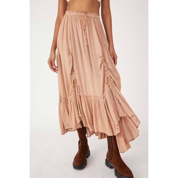 FREE PEOPLE El Sol Convertible Maxi Skirt / Sepia Tone - Picture 2 of 12